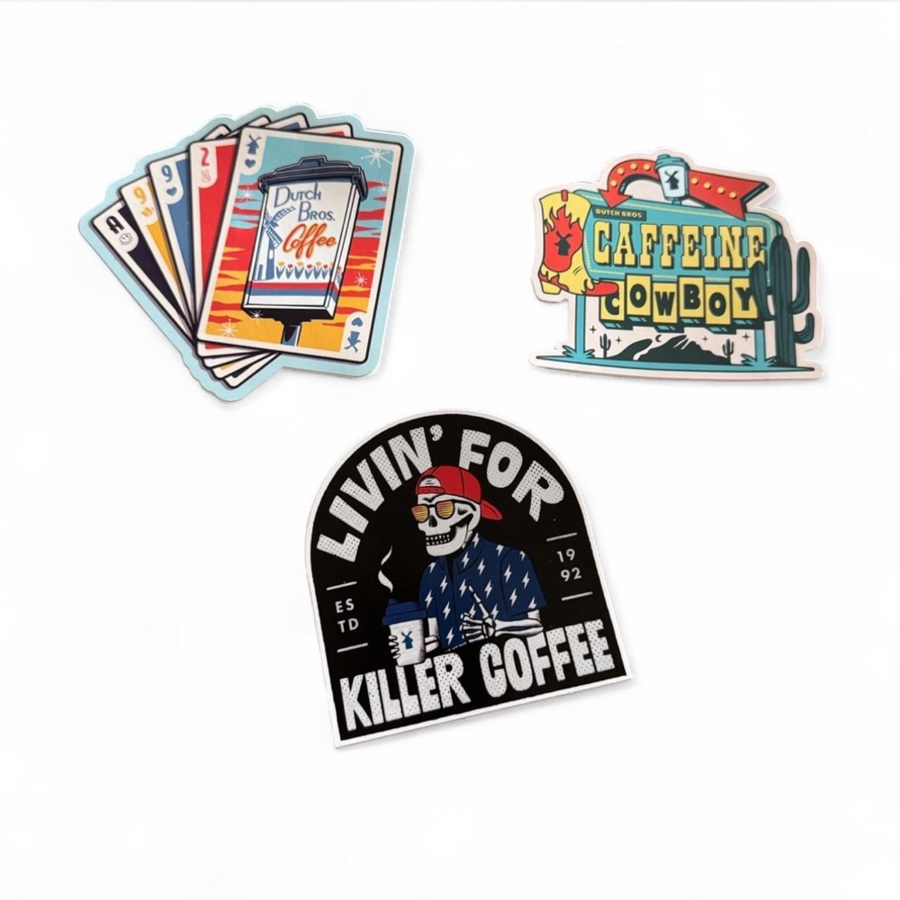 Dutch Bros 3 bundle sticker set